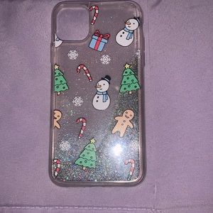 iphone 11 christmas glitter liquid phone case